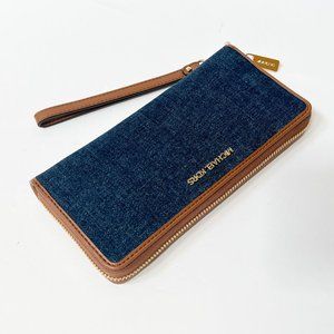 Michael Kors Jet Set Travel Continental Large Wallet Denim Indigo